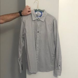 Slate and stone button down